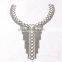 necklace neckline applique diamond rhinestone hotfix design applique for garment