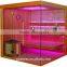 hemlock traditional sauna room with glass