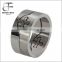 Titanium Stainless Steel Men's Fashion Punk Rock Double Cross Separable Ring Golden And Black for men