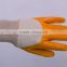 factory wholesales yellow nylon orange Nitrile coated Glove