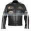 orange bikers leather jacket/ patches motorcycle leather jacket