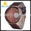WJ-5380 newest big dial stylish arrtactive leather double movement businessmen watch
