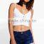 New Design Fashion Women Hotpants Crochet Trim Women Denim Shorts