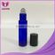 Great 10ml blue perfume glass roll on bottle with stainless steel roller
