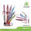 8 pcs stainless steel knife non-stick knife set colorful cutlery