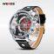 luxury mens genuine leather band japan movt quartz watch stainless steel back