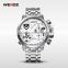 WEIDE Men Full Steel Watch Quartz Movement Stop Watch Waterproof Diving Military Men Sports Watches Men Luxury Brand WG93002