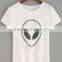 T-shirts latest fashion design women clothing White Alien Print T-shirt
