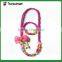 Candy colorful beaded necklace bracelet set with silk bow tie for kids