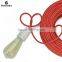 Factory Sale Popular Modern Colourful Textile Power Cord ,Light Red Fabric Power Cord Round
