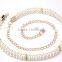 fashion all-match ladies and woman peal beads hook decoration narrow waist belt with metal chain