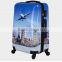 2016 hot sale PC colorful printed hard shell plastic luggage for wholesale