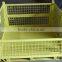 RH-C03 steel crate 1140*1130*730mm yellow foldable stoarge cage insert feet steel container wire cages