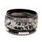 Handmade Width Braided With Stone Chips Cuff Bangle Women Natural Stone Wrist Bracelets