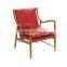 diamond mid-century modern walnut finished lounge chair with hand-stained wood base