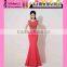 Hot Sale Fashion Custom Sleeveless Red Sexy Formal Beaded Evening Dress Backless Mermaid Red Sexy Formal Beaded Evening Dress