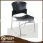 Red Plastic Chair Armrest with Cushion Chrome Frame Chair