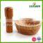Best selling premium fashion bamboo wooden mortar and pestle set