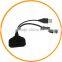 Dailyetech Dual USB 3.0 to SATA 15+7 Pin Data Power Cable Adapter 2.5" HDD Hard Drive