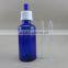 1oz blue Glass eliquid dropper bottle with childproof cap
