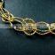 19cm raw brass faceted rhombic link fashion DIY bracelet supplies 1900083