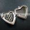 39mm big filigree heart shape vintage style antiqued silver flower photo locket DIY pendant charm jewelry supplies 1133005