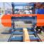 Automatic portable horizontal log band saw mill with electric engine