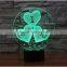 2017 Valentine's Day Gift 7color 3d Romantic LED Night Light Lamp toys for kids