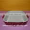 Microwave safe porcelain red oven ware bakeware with handle