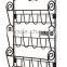 3 Tiers Wall Mount Decorative Letter Rack With 5 Key Hooks Holder