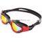 2015 New Panoramic Silicone Adult Swimming Goggles with Red Mirrored lens (MM-7203)