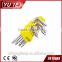 China high quality 9pcs short arm torx key hand tools&hex key&allen wrench