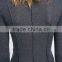 Women Gray Color Long Sleeve Scoop Neck Button Front Maxi Shirt Dress