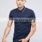 Short Sleeve Ribbed Collar and Sleeve Twin Tip Side Slits Navy Men's 100% Cotton Breathable Pique 200g Blank Casual Polo T-Shirt