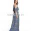 2017 New Design Floral Print Maxi Long Ladies Dress