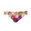 One Shoulder Ladies Bra Set Flowers Pattern Plastisol Printing Mature Women Bikini Beach Suit