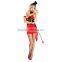 Sexy ladies red ringmaster circus fancy dress costume