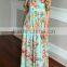 ShiJ 2017 Summer Latest Backless Floral Print Women Long Chiffon Maxi Dresses