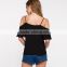 Women's autumn/summer V neck loose sweet halter chiffon top shirt