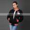 Custom Made Cotton Women Short Letterman Varsity Baseball College Style American Jackets Plain Latest Girl Black Bomber Jacket