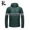 Men winter light down jacket padding coats with removable hood