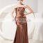 Unique Design Elegant Mermaid Strapless Sleeveless Brown Ruched Lace-up Mother Of The Bride Dress