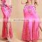 Q-6036# High Lace and Milk Silk Long Sexy Belly Dance Dress for Sale