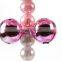 China supplier low price colorful pink cat teaser stick toy with balls for pet cat