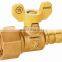 J08233 Forged Brass Gas Refilling Ball Valve, Female Thread, Butterfly Hand EN331 brass ball valve for gas