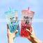 double wall beautiful plastic water bottle with straw 450ml