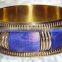 Bone Black Chips With Metal Frame Bangle With Polished Finish 11827