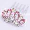 Fashion crystal Rhinestone baby kids princess Birthday party girl women hair comb gift tiara crown FZ-042 szie 7.4.5cm