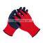 Cut-resistant gloves for industrial work with wrinkle latex coating