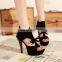 brands new famous designer women high heel platform open toe zip fashion PU sandals shoes